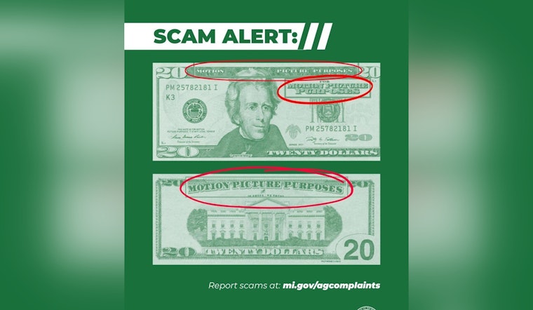 Michigan Attorney General Dana Nessel Alerts Public to Prop Money Scams on Online Sales Platforms