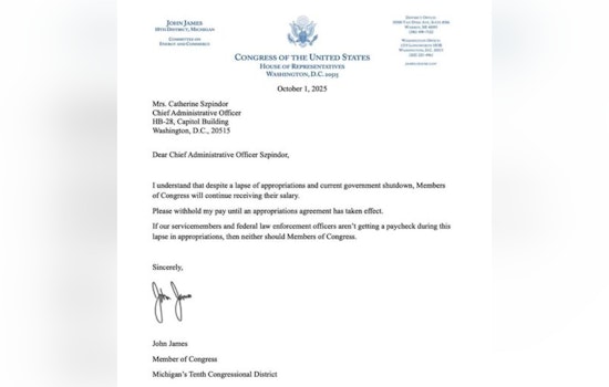 Michigan Rep. John James Foregoes Salary Amid 'Schumer Shutdown' to Show Solidarity with Affected Workers
