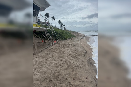 Midtown Beach in Palm Beach Closed Due to Rough Surf and Erosion from Tropical Storm Jerry