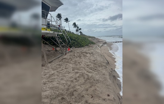 Midtown Beach in Palm Beach Closed Due to Rough Surf and Erosion from Tropical Storm Jerry