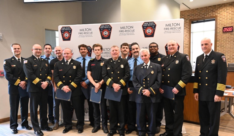 Milton Firefighters Honored: Samuel Hiatt and Capt. Ryan James Receive Top Awards at City Hall Ceremony