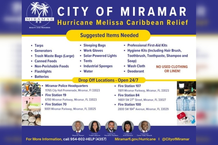 Miramar and Homestead Mobilize Relief Efforts for Jamaica as Hurricane Melissa Approaches