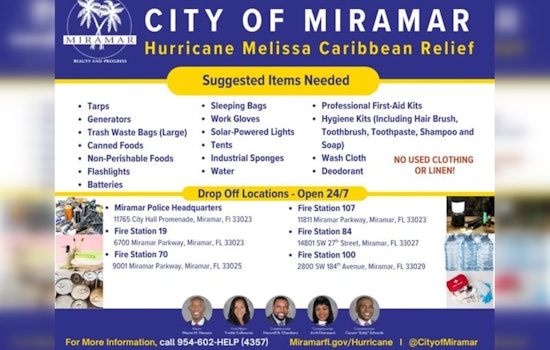Miramar and Homestead Mobilize Relief Efforts for Jamaica as Hurricane Melissa Approaches