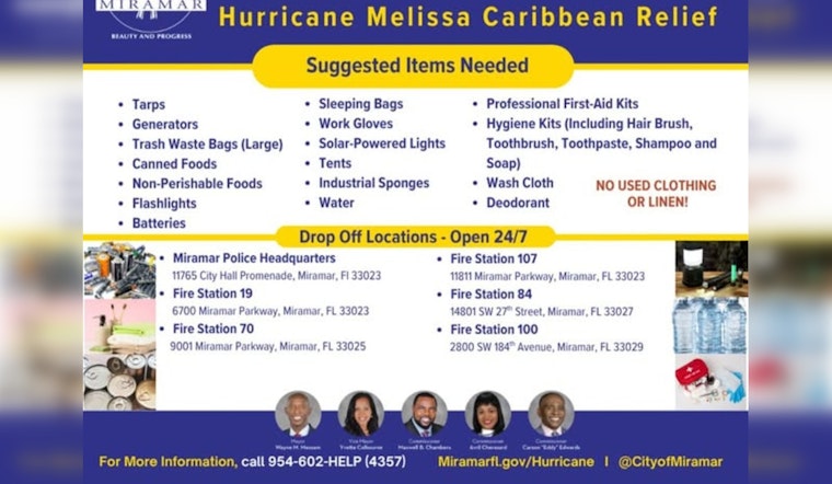 Miramar and Homestead Mobilize Relief Efforts for Jamaica as Hurricane Melissa Approaches