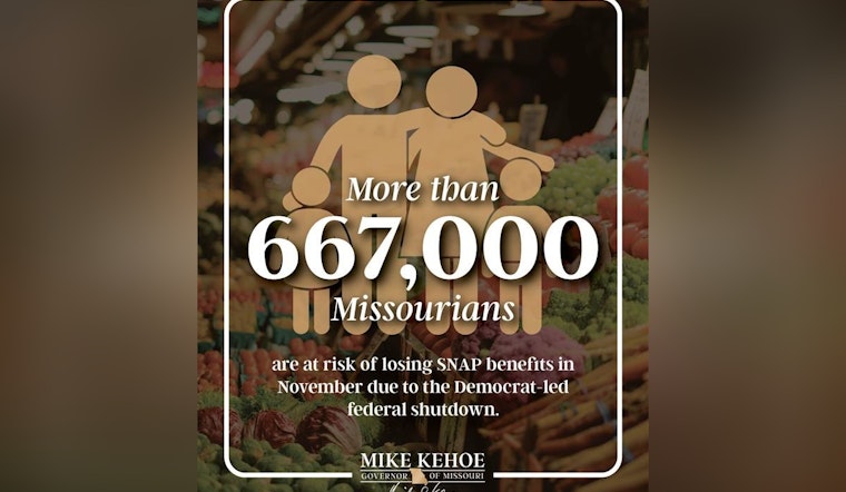 Missouri Governor Mike Kehoe Warns of Crisis as Federal Shutdown Puts SNAP and WIC Programs at Risk