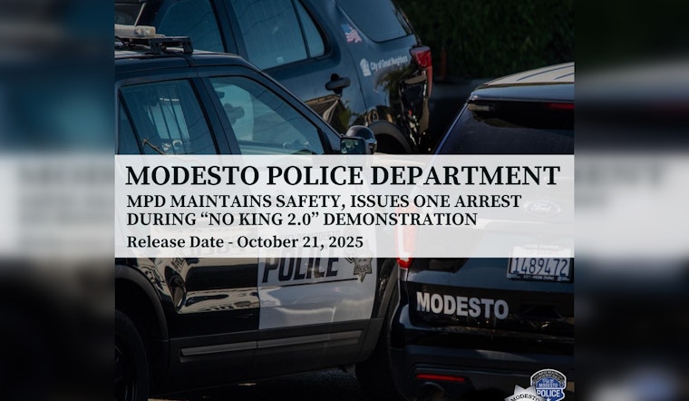 Modesto's 'No King 2.0' Demonstration Ends with One Arrest and Ensured Public Safety