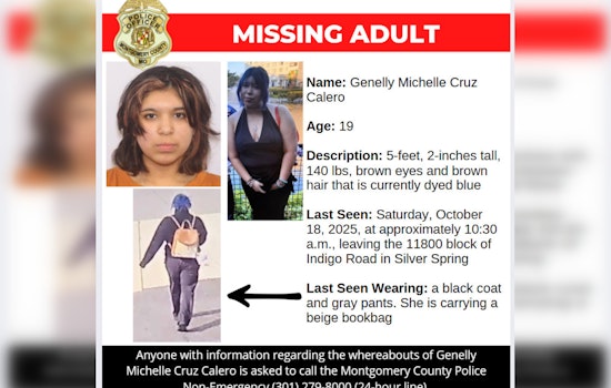 Montgomery County Police Intensify Search for Missing 19-Year-Old Genelly Michelle Cruz Calero