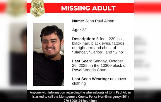 Montgomery County Police Seek Public's Help in Search for Missing 23-Year-Old Man