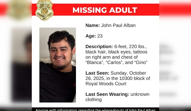 Montgomery County Police Seek Public's Help in Search for Missing 23-Year-Old Man