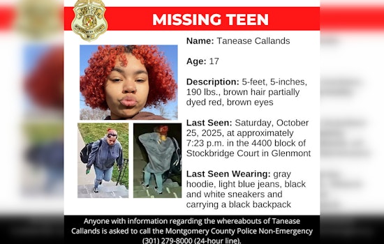 Montgomery County Police Seek Public's Help in Locating Missing Teen Tanease Callands