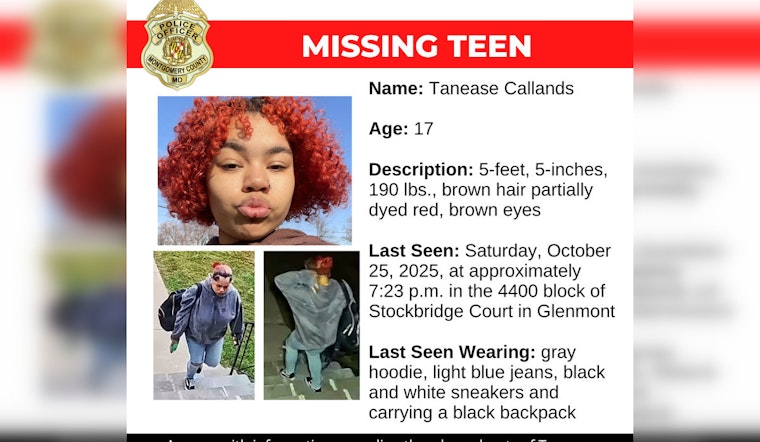 Montgomery County Police Seek Public's Help in Locating Missing Teen Tanease Callands