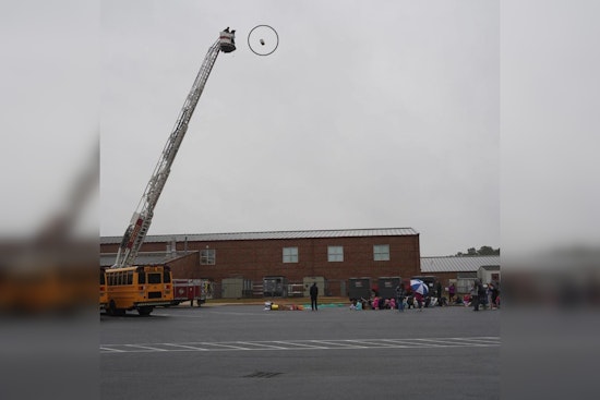Mooresville Fire-Rescue Drops Pumpkins for Science at Lakeshore Elementary's Annual Event