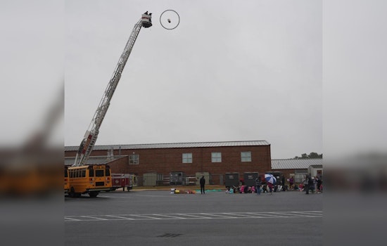 Mooresville Fire-Rescue Drops Pumpkins for Science at Lakeshore Elementary's Annual Event