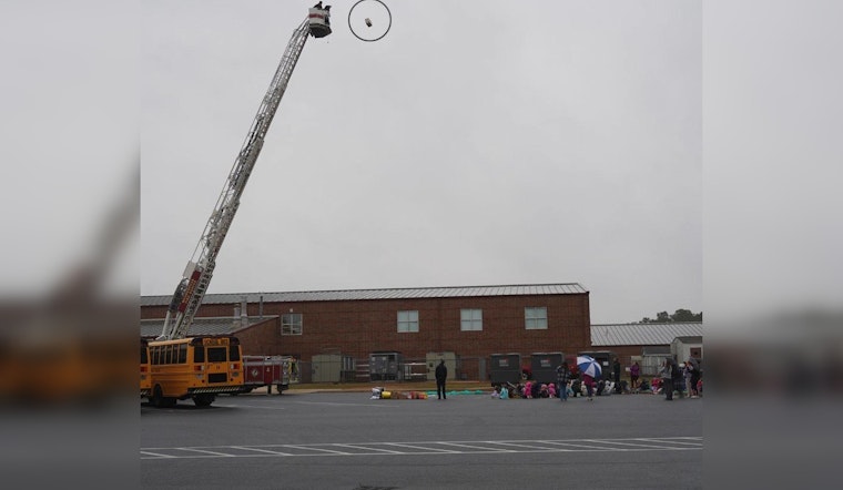 Mooresville Fire-Rescue Drops Pumpkins for Science at Lakeshore Elementary's Annual Event