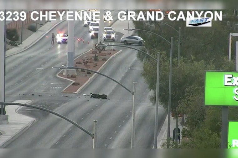 Motorcyclist Critically Injured in Collision With Tesla on Cheyenne Avenue, Las Vegas