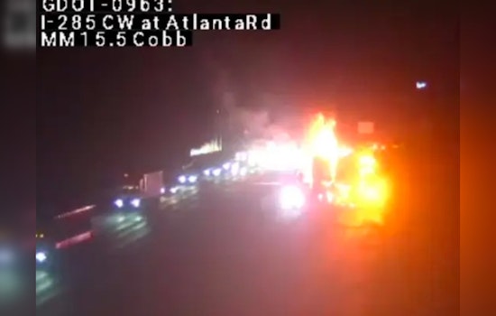 Motorcyclist Critically Injured in Fiery Collision With Tractor-Trailer on I-285 in Cobb County