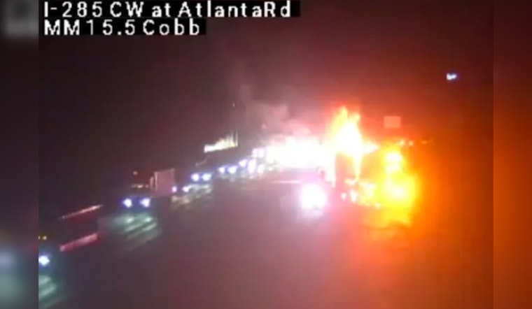 Motorcyclist Critically Injured in Fiery Collision With Tractor-Trailer on I-285 in Cobb County