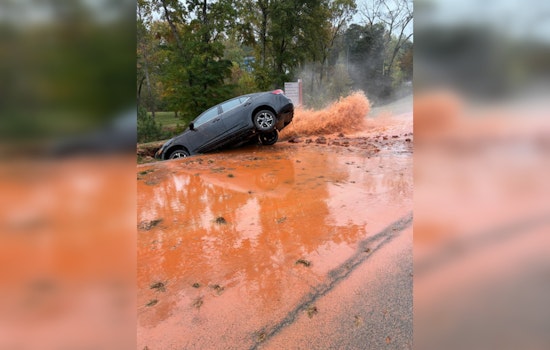 No Injuries but Major Disruptions as Car Crash Causes Flood on Huntersville's Reese Boulevard