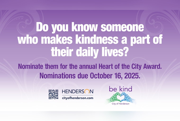 Nominations Open for Henderson's 2025 Heart of the City Award: Recognizing Community Champions of Kindness