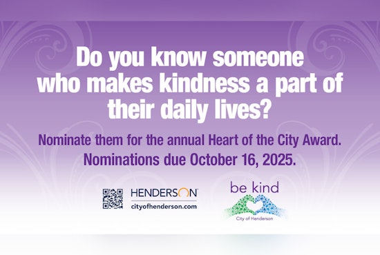 Nominations Open for Henderson's 2025 Heart of the City Award: Recognizing Community Champions of Kindness