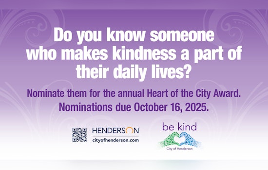 Nominations Open for Henderson's 2025 Heart of the City Award: Recognizing Community Champions of Kindness