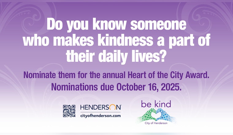 Nominations Open for Henderson's 2025 Heart of the City Award: Recognizing Community Champions of Kindness