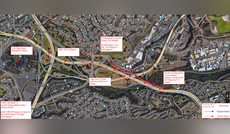 O‘ahu Drivers Alerted to Nightly Closures of Hālawa and H-3 Freeway Off-Ramps for Repaving Starting Oct 19