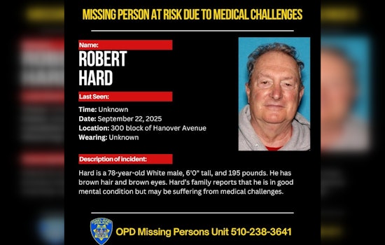 Oakland Police Seek Public's Help in Locating Missing 78-Year-Old Robert Hard Amid Concerns for His Health
