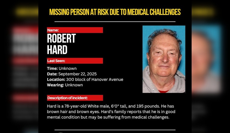 Oakland Police Seek Public's Help in Locating Missing 78-Year-Old Robert Hard Amid Concerns for His Health