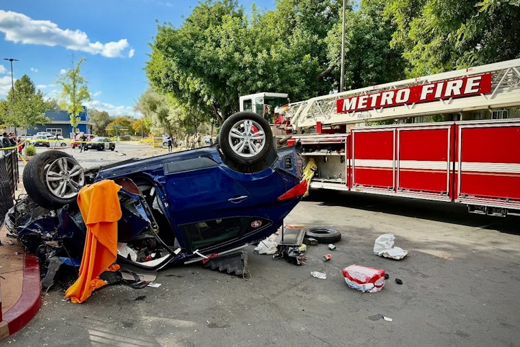 One Dead, Two Hospitalized After Vehicle Overturns at Sacramento Shopping Complex as CHP Investigates