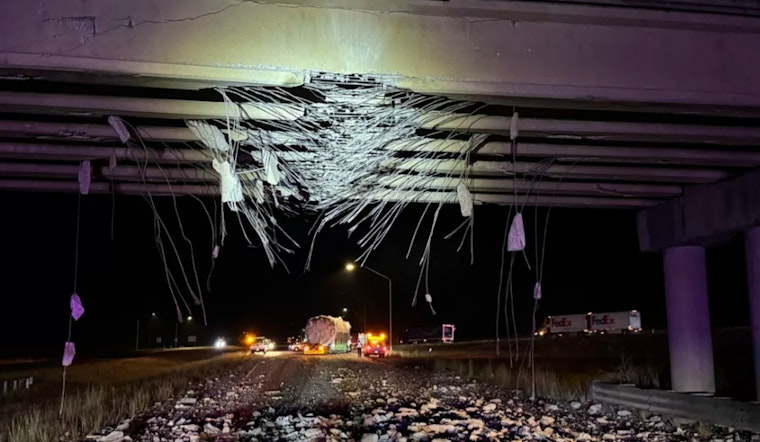 Overpass Damage from Oversized Semi Causes I-90 Westbound Closure Near Cle Elum