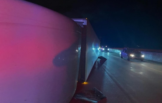 Overturned Semi on I-580 Southbound Near Mt. Rose Highway Causes Delays for Reno Commuters