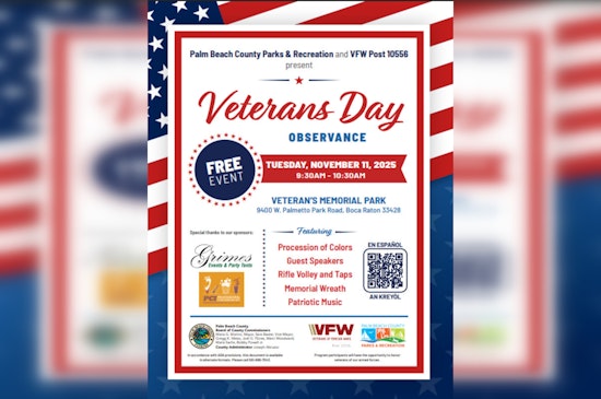 Palm Beach County Honors Veterans with Patriotic Ceremony at Veterans Memorial Park on November 11