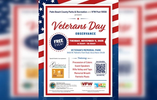 Palm Beach County Honors Veterans with Patriotic Ceremony at Veterans Memorial Park on November 11