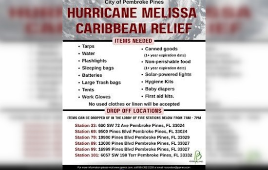 Pembroke Pines Rallies Support for Hurricane Melissa Victims with Essential Supplies Drive