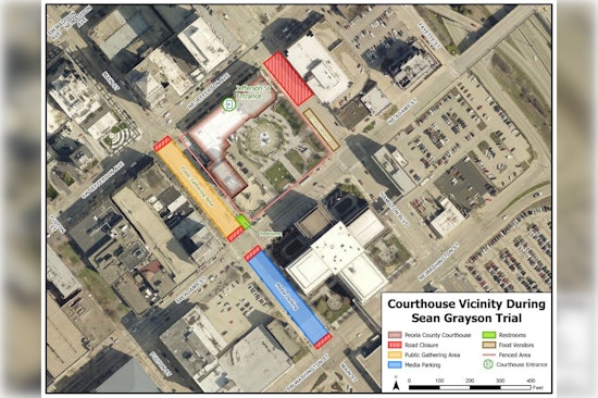 Peoria County Announces Traffic and Parking Changes Due to High-Profile Trial Starting October 20