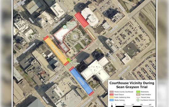 Peoria County Announces Traffic and Parking Changes Due to High-Profile Trial Starting October 20