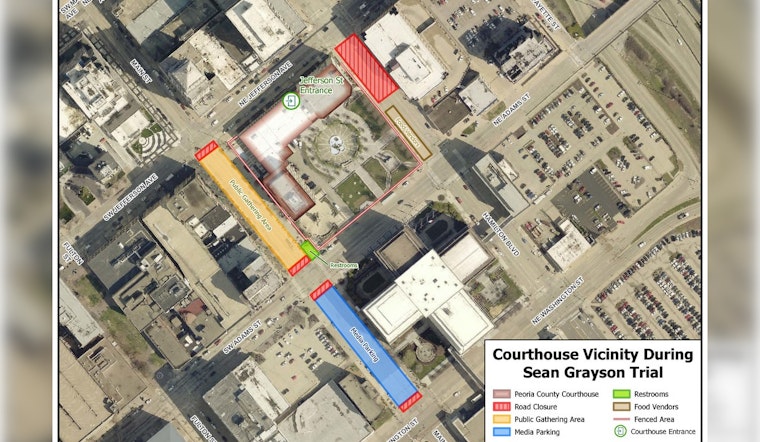 Peoria County Announces Traffic and Parking Changes Due to High-Profile Trial Starting October 20