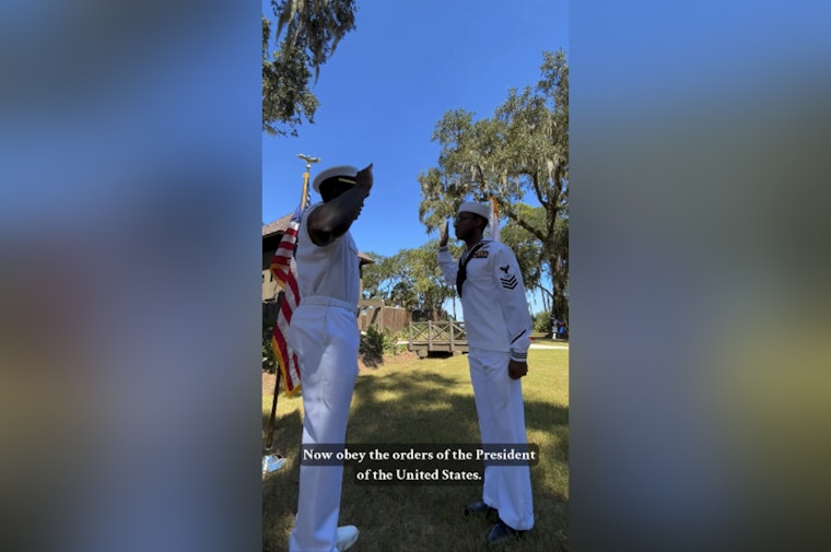 Petty Officer Taurean Wong Honored with Junior Sailor of the Year Re-enlists at Historic Fort Mose Site in St. Johns County