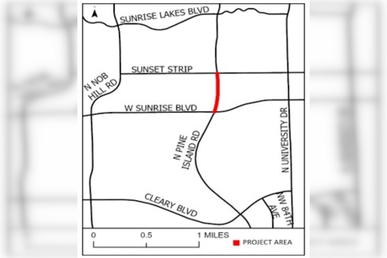 Plantation and Sunrise Residents Alerted to Nighttime Roadwork on North Pine Island Road
