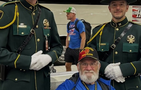 Portland Airport Welcomes Home Honor Flight Veterans with Patriotic Salute by Multnomah County Sheriff's Honor Guard