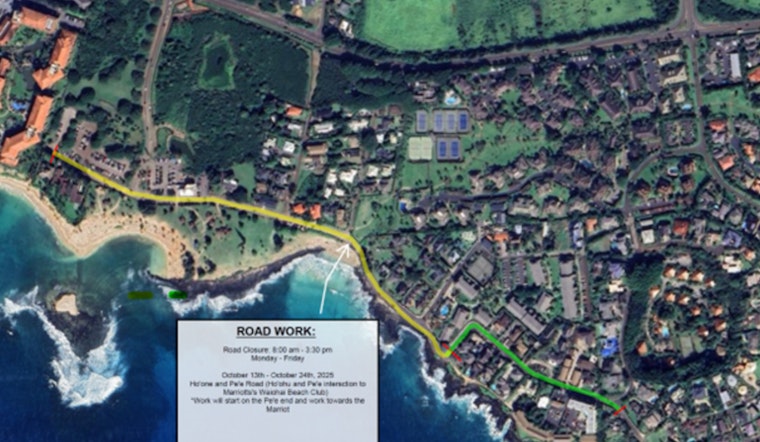 Roadwork Alert: Upcoming Disruptions on Hoone Road in Po‘ipū from Oct. 13-24