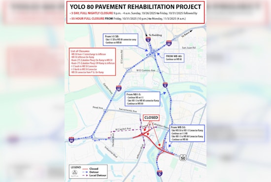 Sacramento Highway 50 Connector To Close For 55 Hours