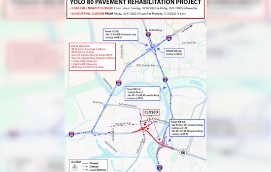 Sacramento Highway 50 Connector To Close For 55 Hours