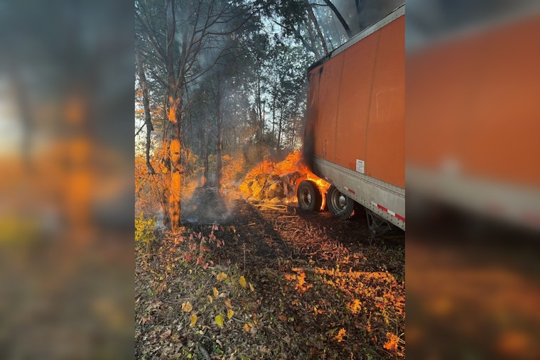 Semi-Truck Engulfed in Flames Off I-40 East Near Turkey Creek, Driver Unharmed