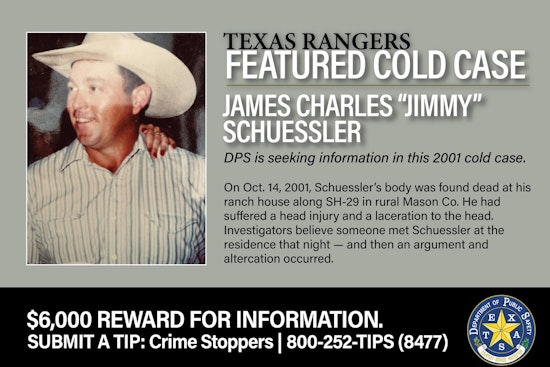 Texas Authorities Seek Public Help to Solve 2001 Mason County Murder, $6,000 Reward Offered