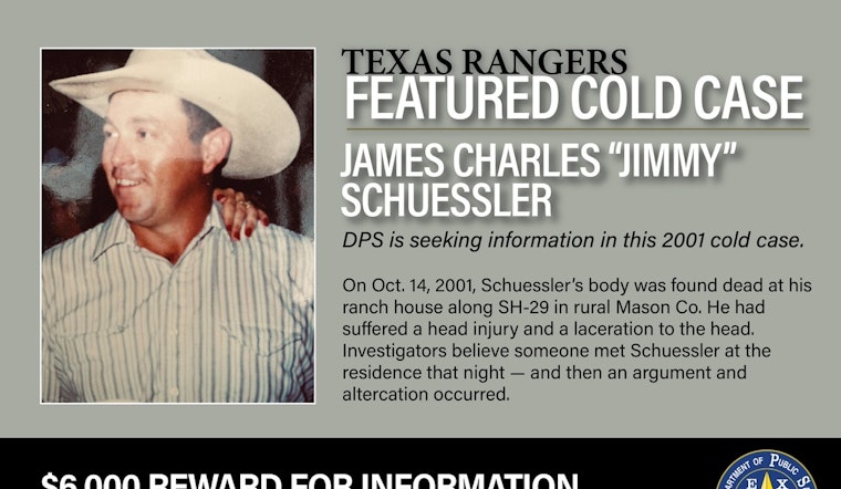 Texas Authorities Seek Public Help to Solve 2001 Mason County Murder, $6,000 Reward Offered