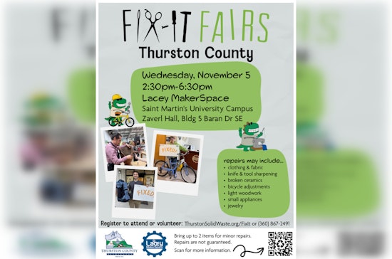 Thurston County's Fall Fix-It Fair Invites Lacey Locals to Repair and Reuse at Lacey MakerSpace