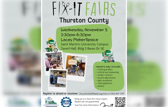 Thurston County's Fall Fix-It Fair Invites Lacey Locals to Repair and Reuse at Lacey MakerSpace