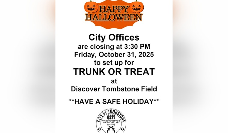 Tombstone City Offices to Close Early for Community Trunk or Treat Halloween Event